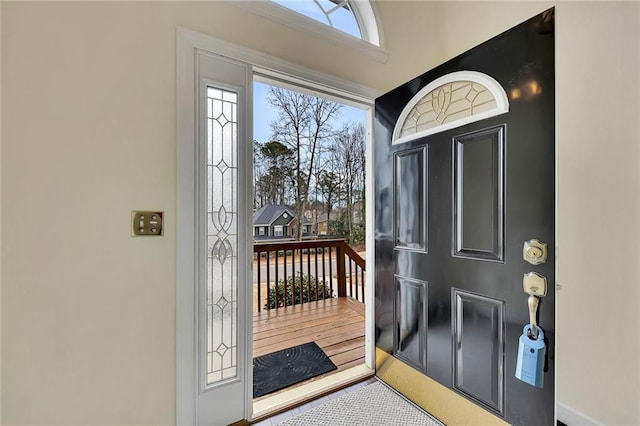 foyer with hardwood / wood-style floors