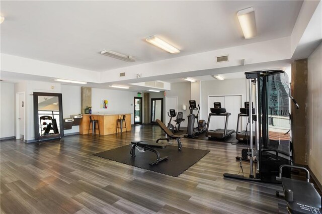 115 W Peachtree Pl NW Unit 602, Atlanta, GA 30313 - exercise room with wood finished floors