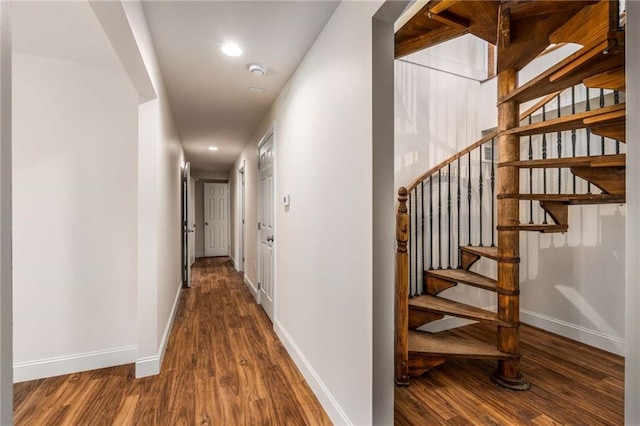 hallway featuring hardwood / wood-style floors