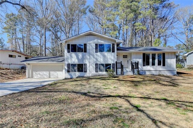 split level home featuring a garage