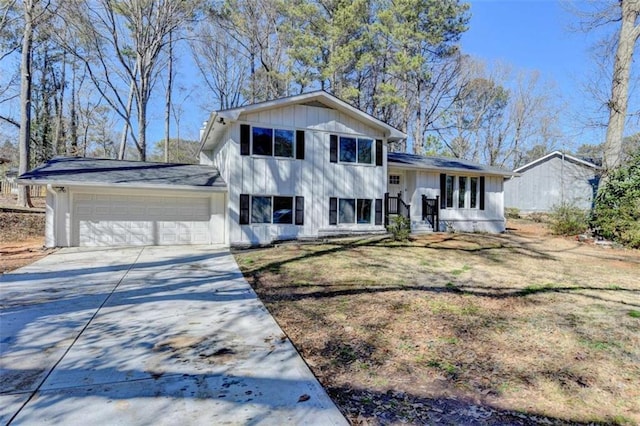 split level home with a garage