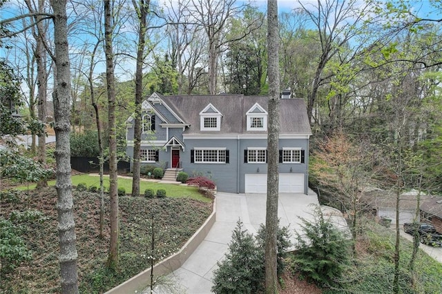 view of front of house with a garage