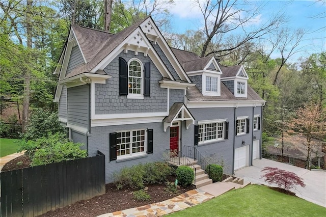 view of front of house with a garage