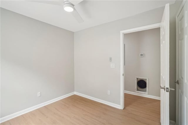 789 Third St, Stone Mountain, GA 30083 - unfurnished room featuring light wood finished floors, ceiling fan, and baseboards