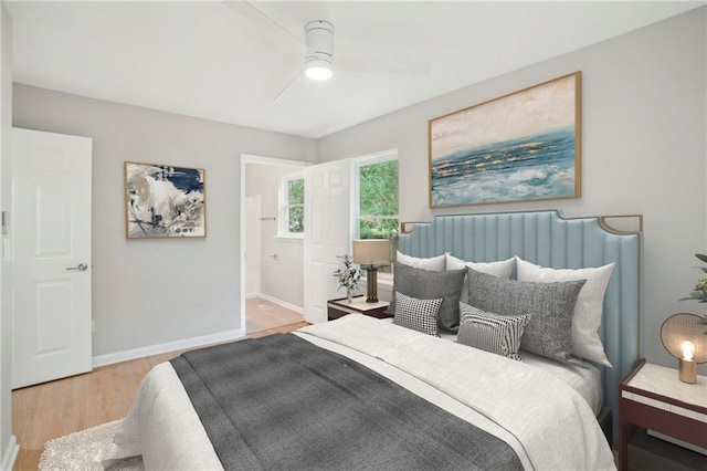 789 Third St, Stone Mountain, GA 30083 - bedroom featuring wood finished floors, baseboards, and ceiling fan