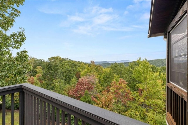 balcony with a view of trees