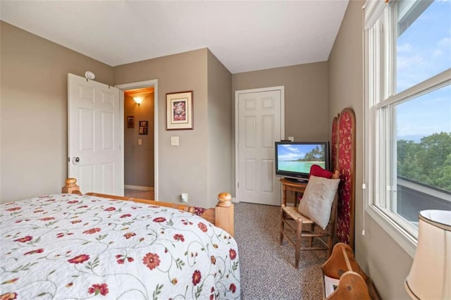 bedroom featuring carpet