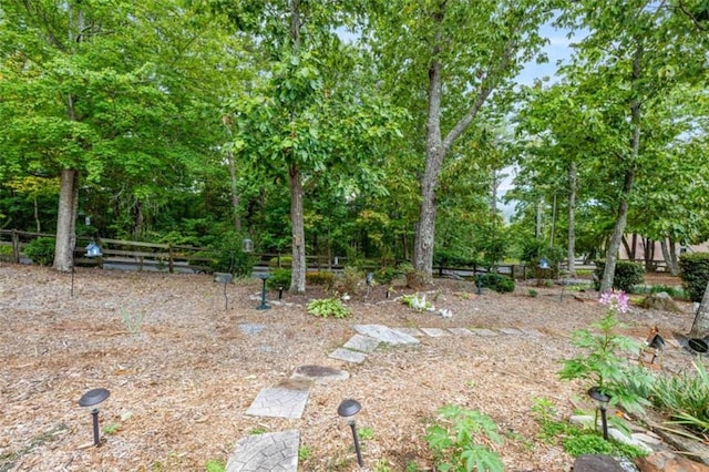 view of yard with fence