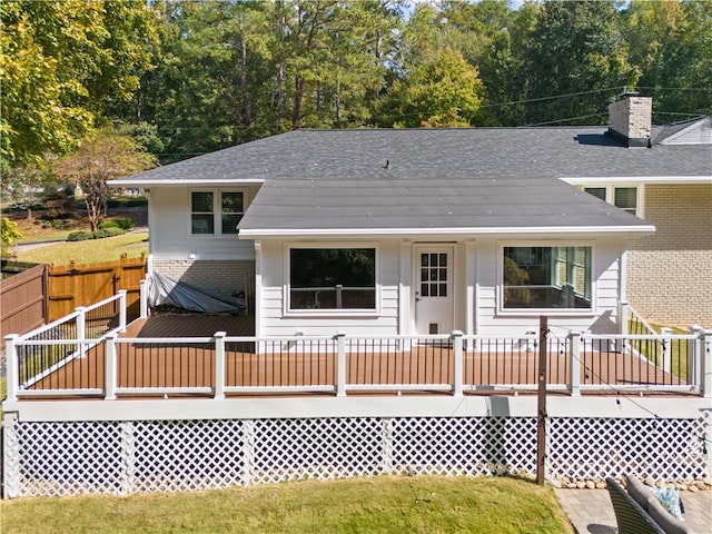 view of front of home featuring a deck