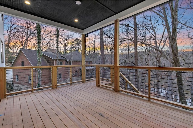 view of deck at dusk