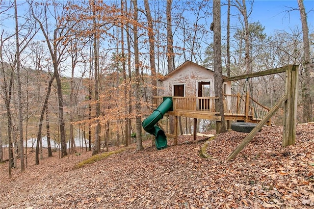 view of jungle gym