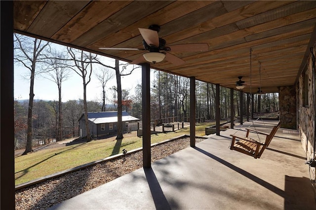 view of patio / terrace with ceiling fan