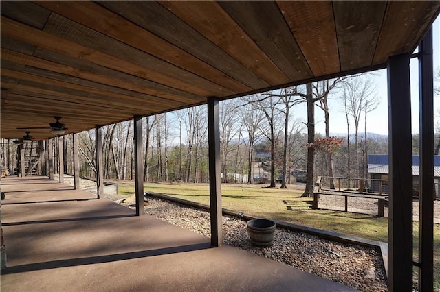 view of patio / terrace featuring ceiling fan