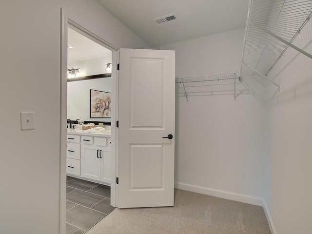 view of walk in closet