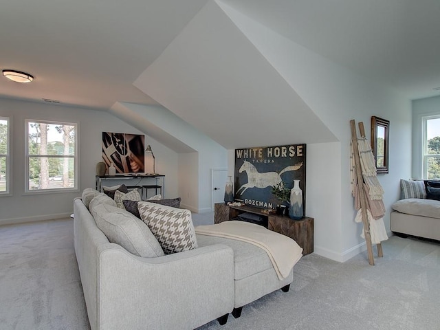 107 Winsome Way, Woodstock, GA 30188 - carpeted bedroom featuring baseboards, vaulted ceiling, and visible vents