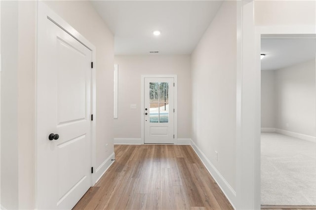 2719 Byess Ct, Marietta, GA 30064 - doorway to outside featuring light wood-style floors, baseboards, and recessed lighting