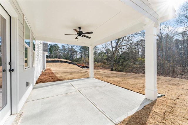 2719 Byess Ct, Marietta, GA 30064 - view of patio / terrace with a ceiling fan and view of scattered trees