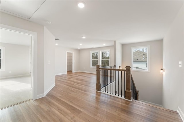 2719 Byess Ct, Marietta, GA 30064 - corridor featuring an upstairs landing, wood finished floors, baseboards, and recessed lighting