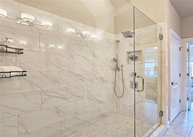 4107 Township Pkwy Unit 69, Sandy Springs, GA 30342 - full bath with a stall shower and marble finish flooring