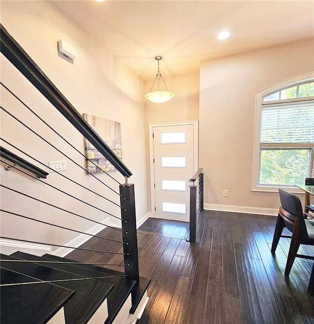 4107 Township Pkwy Unit 69, Sandy Springs, GA 30342 - foyer entrance with dark wood-style floors and recessed lighting