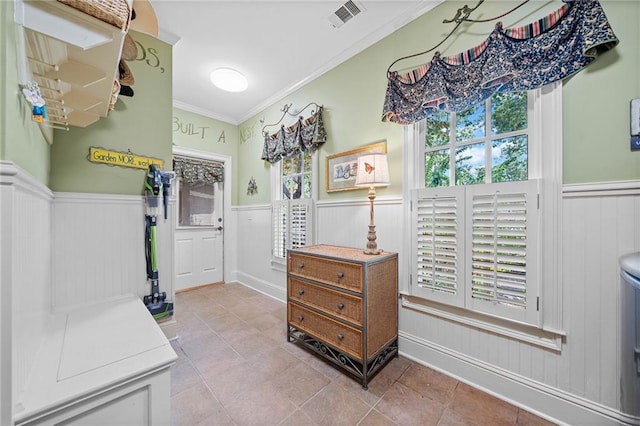 spacious closet featuring tile patterned flooring and visible vents