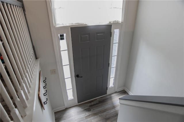 7930 River Fall Ct, Ball Ground, GA 30107 - foyer featuring wood finished floors and stairs