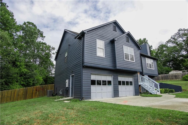 7930 River Fall Ct, Ball Ground, GA 30107 - view of property exterior with an attached garage, driveway, and stairs