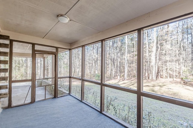 view of unfurnished sunroom