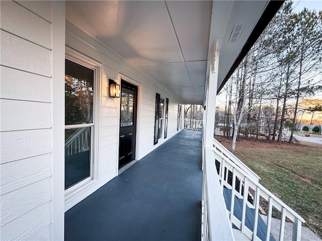 view of patio featuring covered porch