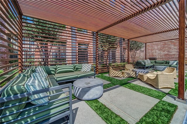 170 Boulevard Se E414, Atlanta, GA 30312 - view of patio / terrace with an outdoor hangout area and a pergola