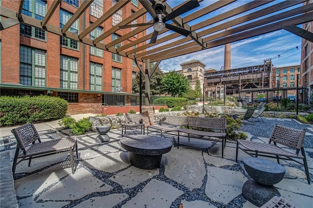 170 Boulevard Se E414, Atlanta, GA 30312 - view of patio featuring a pergola and ceiling fan