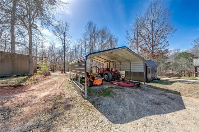 view of outbuilding featuring a carport