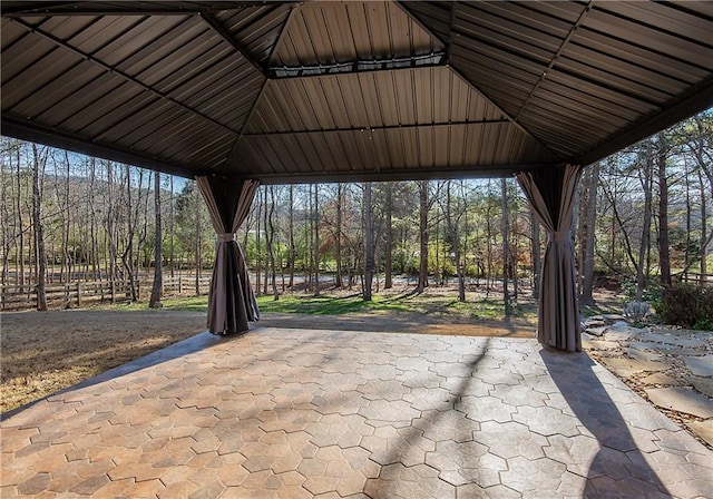 view of patio with a gazebo