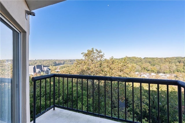 balcony with a wooded view