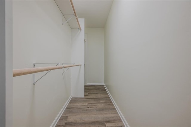 spacious closet with wood finished floors