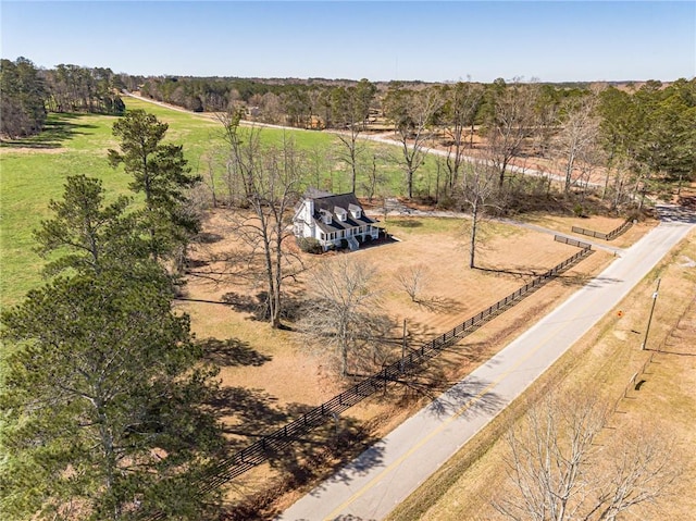 drone / aerial view with a rural view
