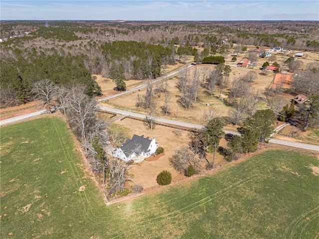 bird's eye view with a rural view