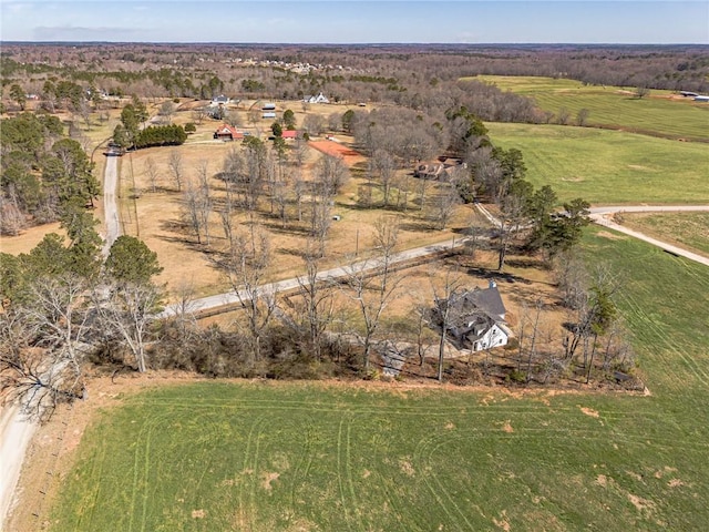 bird's eye view with a rural view