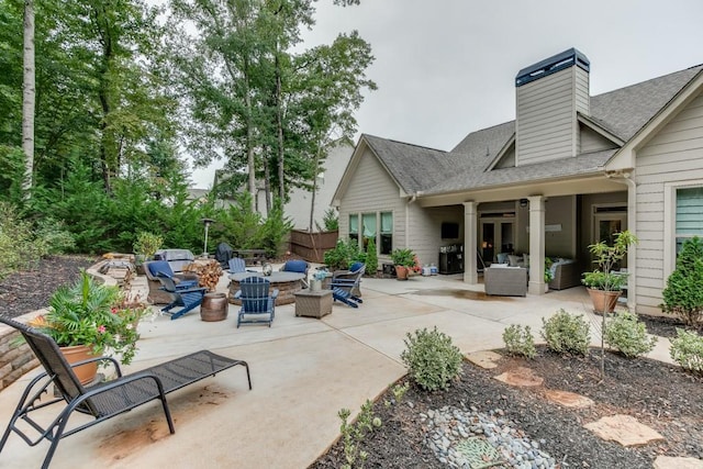 view of patio with an outdoor hangout area