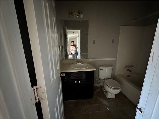 1120 Northern Run, Stockbridge, GA 30281 - bathroom with toilet, vanity, tile patterned flooring, and shower / bath combination