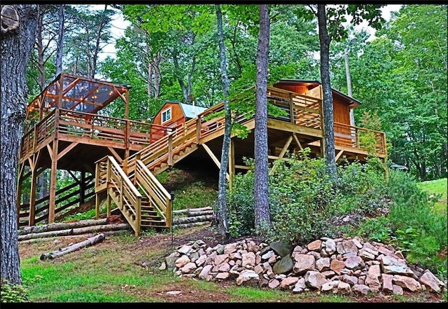225 Overlook Cir, Clarkesville, GA 30523 - view of playground with a deck and stairway