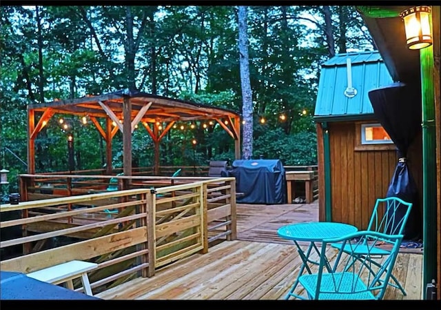 225 Overlook Cir, Clarkesville, GA 30523 - wooden deck with area for grilling