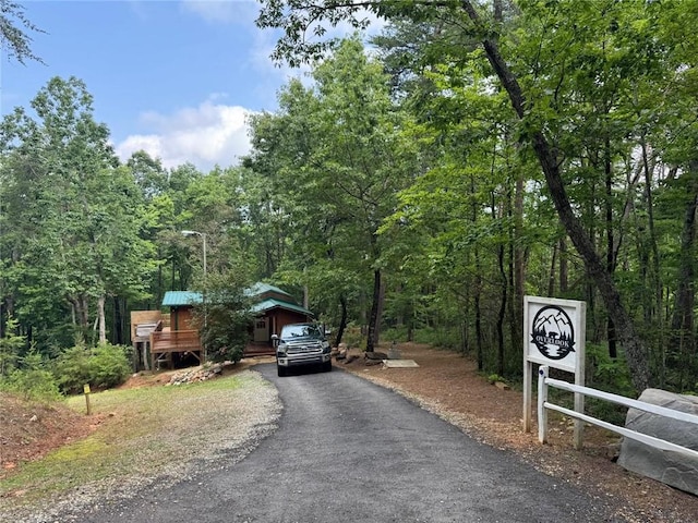 225 Overlook Cir, Clarkesville, GA 30523 - view of asphalt driveway with a forest view