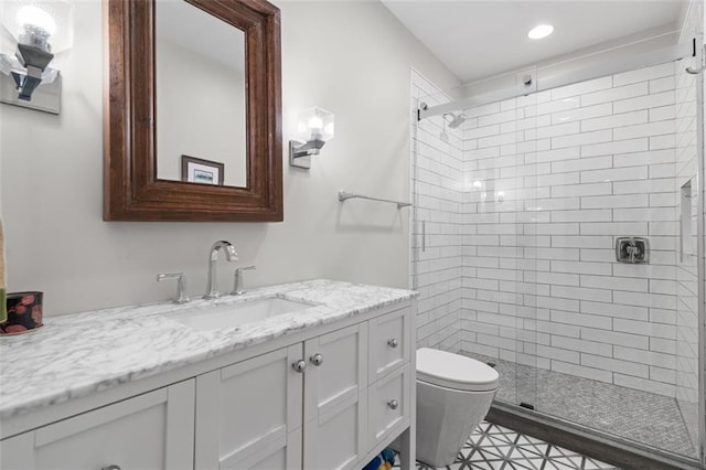 74 Cherokee Way, Big Canoe, GA 30143 - full bath with vanity, recessed lighting, toilet, and a shower stall