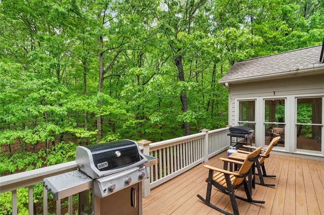 74 Cherokee Way, Big Canoe, GA 30143 - deck with grilling area and a wooded view