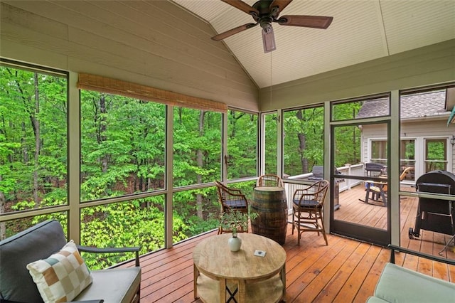 74 Cherokee Way, Big Canoe, GA 30143 - sunroom with plenty of natural light, outdoor dining space, and ceiling fan