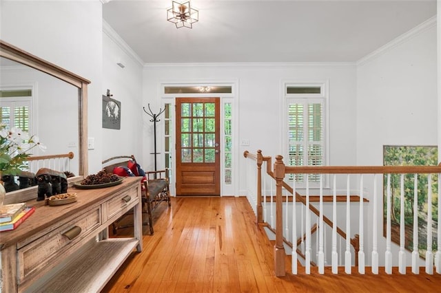 74 Cherokee Way, Big Canoe, GA 30143 - entryway with ornamental molding and light wood finished floors