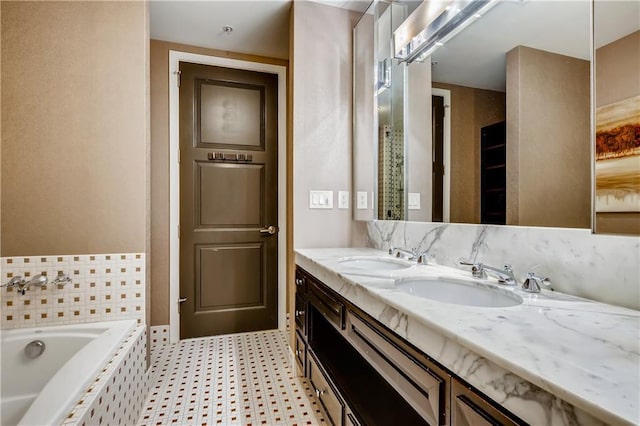 1820 Peachtree St NW Unit 811, Atlanta, GA 30309 - bathroom with double vanity and a garden tub