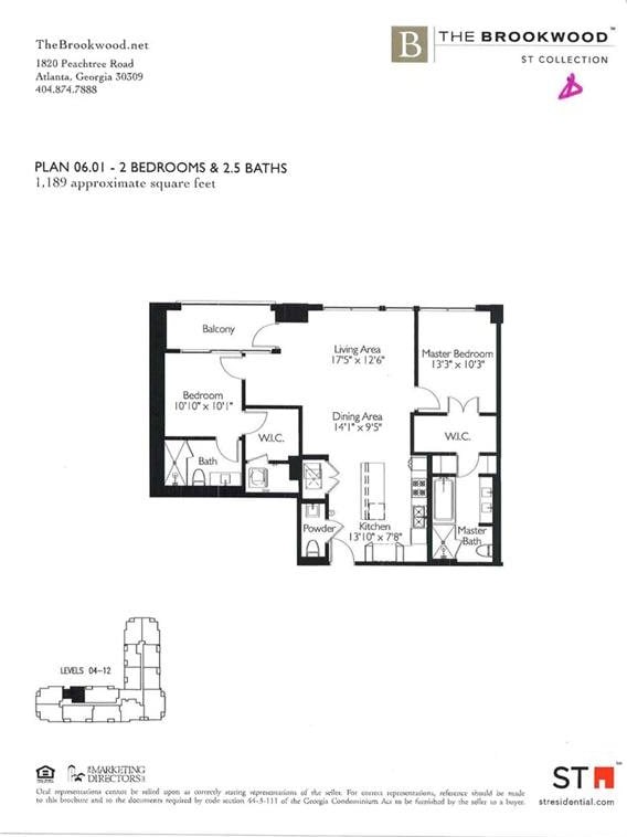 1820 Peachtree St NW Unit 811, Atlanta, GA 30309 - property floor plan