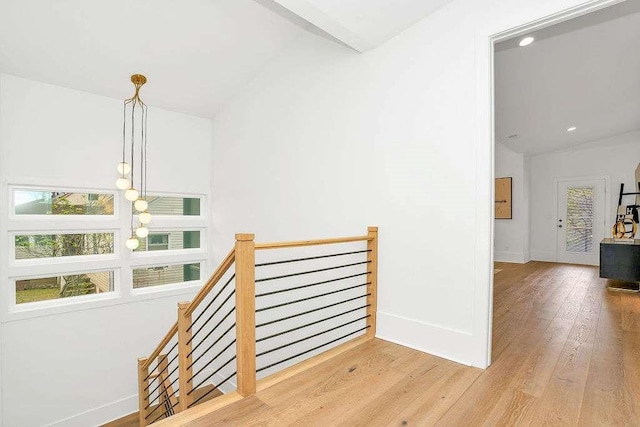 1598 Athens Ave, Atlanta, GA 30310 - hall with hardwood / wood-style flooring, baseboards, vaulted ceiling, and plenty of natural light